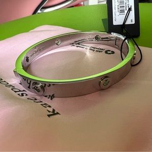 KATE SPADE Silver Spot The Spade Studded Bangle Bracelet- brand new